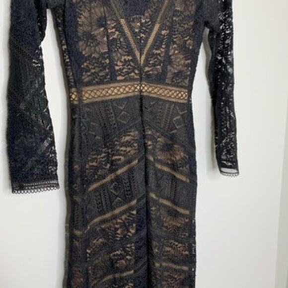 The Kooples Openwork Lace Black Maxi Dress Womens Small - Picture 11 of 15